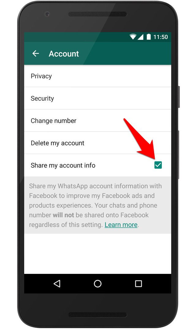 كيف تمنع واتس اب من مشاركة بياناتك ورقم هاتفك مع فيسبوك | بحرية درويد