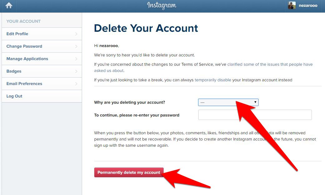 اسرع طريقة لحذف حسابك على انستجرام Instagram نهائيا او مؤقتا | بحرية درويد