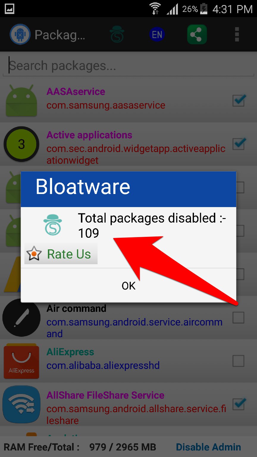 تطبيق Package Disabler لحذف التطبيقات الاساسية بدون روت | بحرية درويد