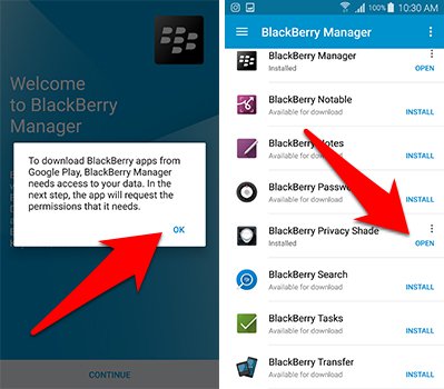 تطبيق BlackBerry Privacy Shade